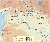 Landkarte Syrien und Obermesopotamien